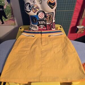 JW Div. of Junction West Vintage Skirt – Yellow with Rainbow Waist –